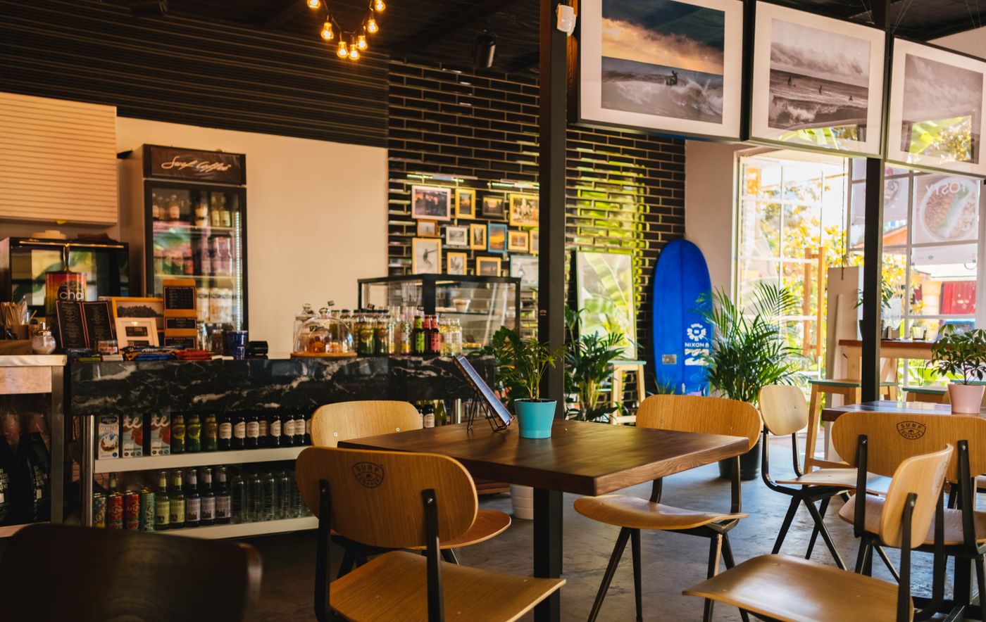 A warm, welcoming local café interior